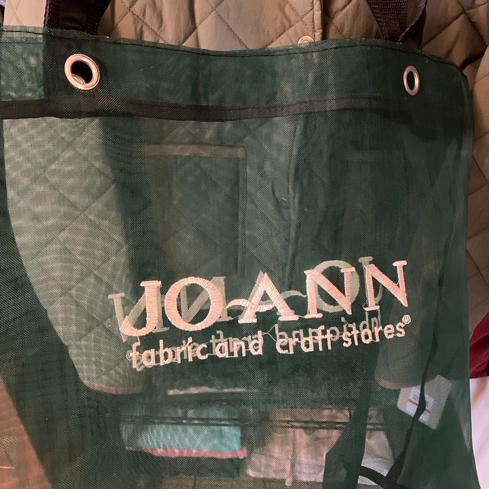 Green Mesh JoAnn Fabrics Shopping Tote Bag - Picture 2 of 7